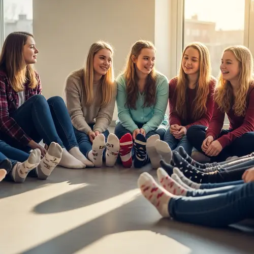 Teenage Girls Hangout: Casual Conversations and Shared Laughter