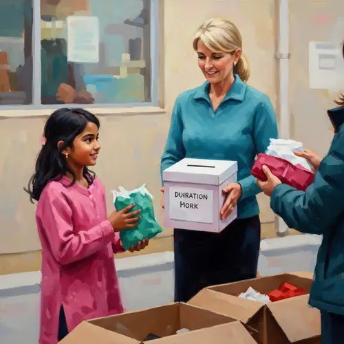 Impressionistic Scene of Generosity: Mother and Daughter