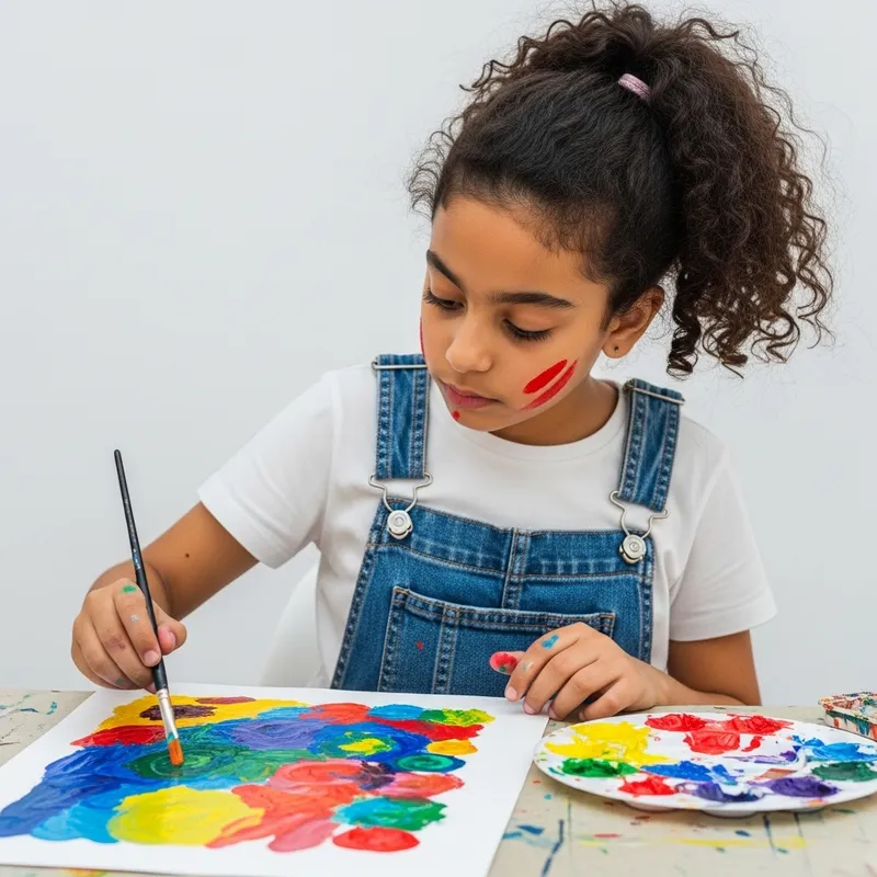 Creative Painter Girl in Overalls - Art Inspiration