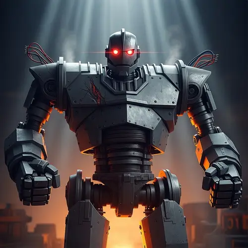 Detailed 8K Octane Render Image of Large Angry Robot