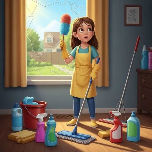 Curious Girl Cleaning Indoors | Backyard Sounds