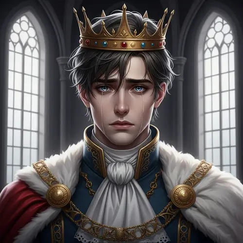 Melancholic Young Adult Prince in Royal Attire | Sorrowful Prince