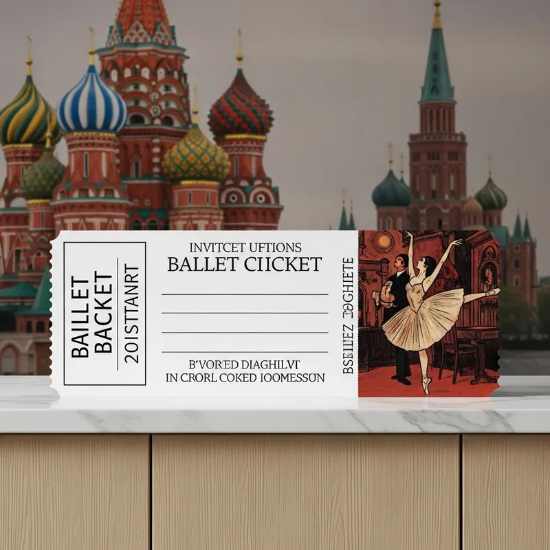 Elegant Russian Ballet Artwork Inspired by Diaghilev on Modern Kitchen Island