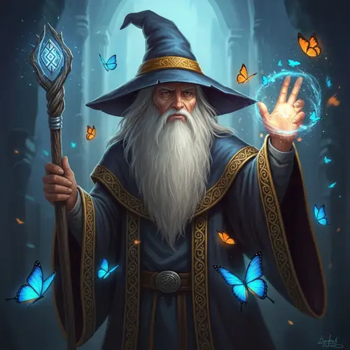 Ancient Wizard Casting Enchanting Spell | Fantasy Art