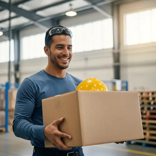 Joyous Hispanic Male Worker at Industrial Site | Responsible & Dedicated