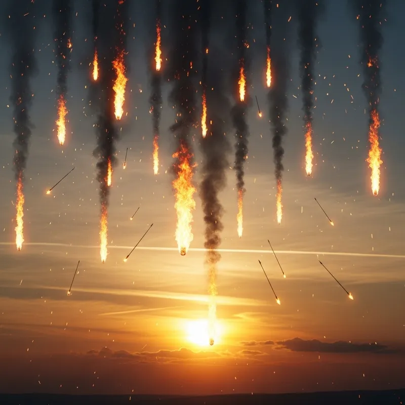 Fiery Arrows Rain from the Sky - Epic Warfare Scene
