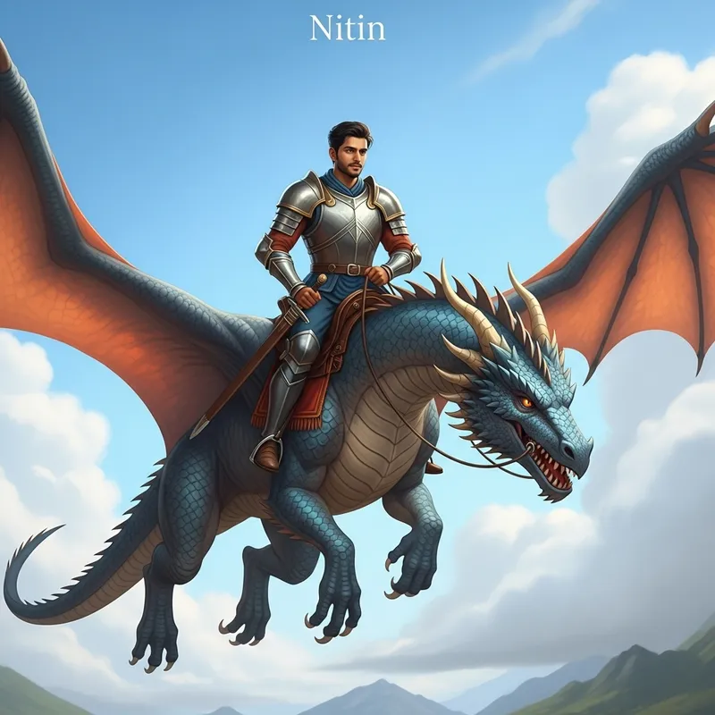 Epic Adventure: Nitin Riding Dragon