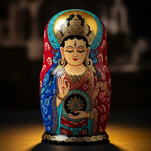 Russian Nesting Doll Styled Like Buddhist Deity