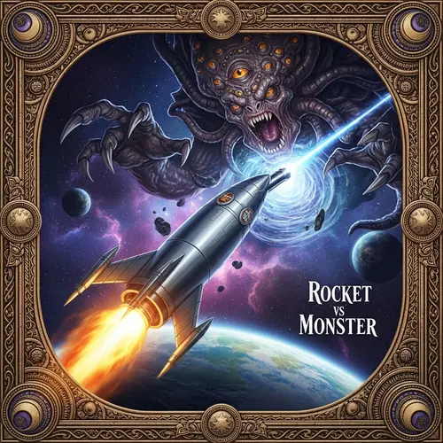Rocket vs Monster - Realistic Confrontation Art