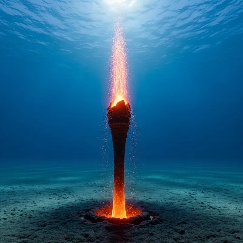 Realistic Torch-Shaped Hydrothermal Vent Illustration Realistic Torch-Shaped Hydrothermal Vent Illustration
