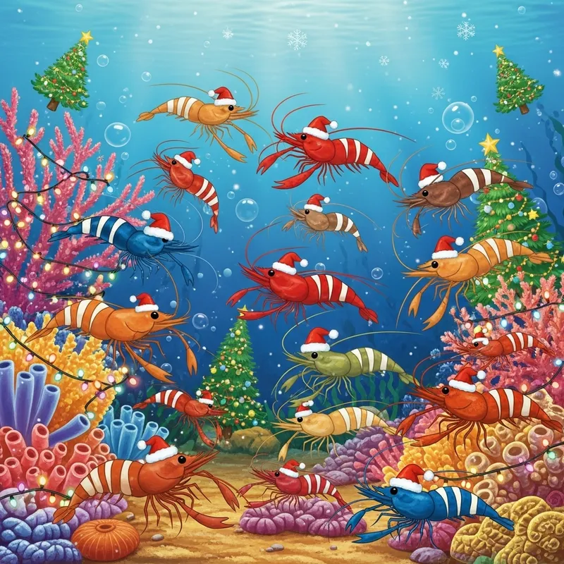 Baby Shrimp Celebrate Christmas