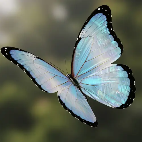 Mother-of-Pearl Butterfly in Light Blue Tones