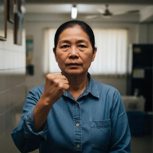 Portrait of Winner Against Evil: Asian Individual in 4K