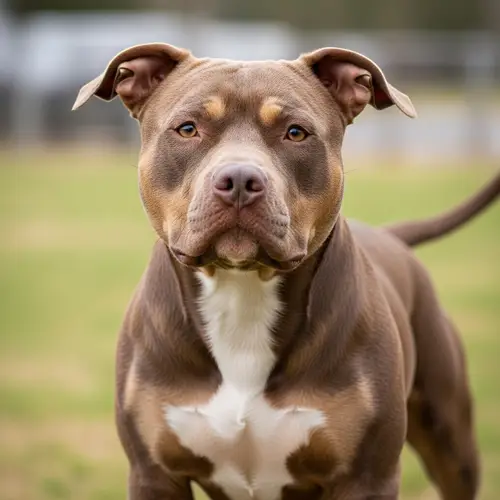 Unique Brown and Beige Pit Bull Dog | Natural Setting