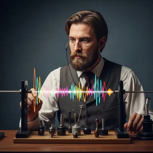 19th-Century Caucasian Male Scientist Studying Electromagnetic Waves