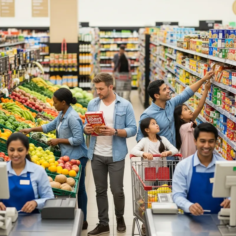 Supermarket: Fresh Produce & Aisle Selection Supermarket: Fresh Produce & Aisle Selection