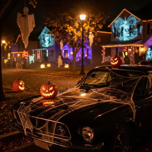 Spooktacular Mustang: Halloween Car Decor Ideas