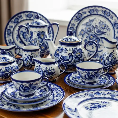 Gzhel Style Clay Products | Hand-Painted Pottery Art