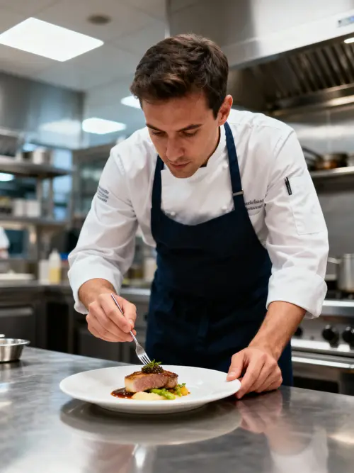 Professional Chef Portrait in a Commercial Kitchen