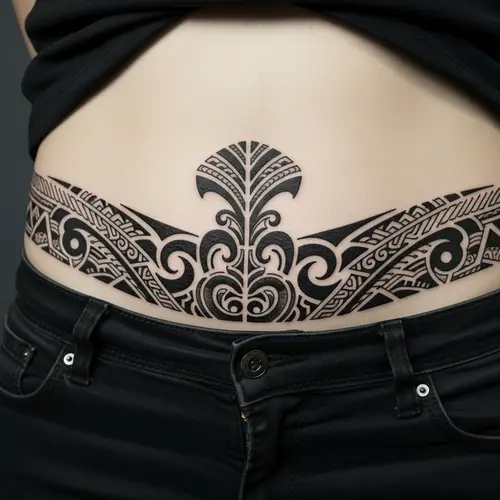 Maori Tribal-Inspired Cover-Up Tattoo Below Waistline