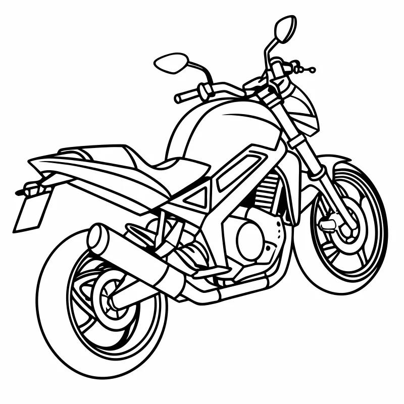Sporty Motorcycle Coloring Page - Free Printable