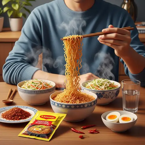Delicious Maggi Noodles in Cozy Setting