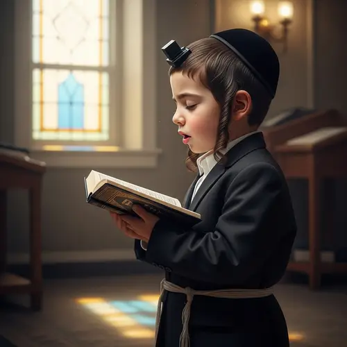 Jewish Hasidic Boy in Deep Prayer | Spiritual Moment