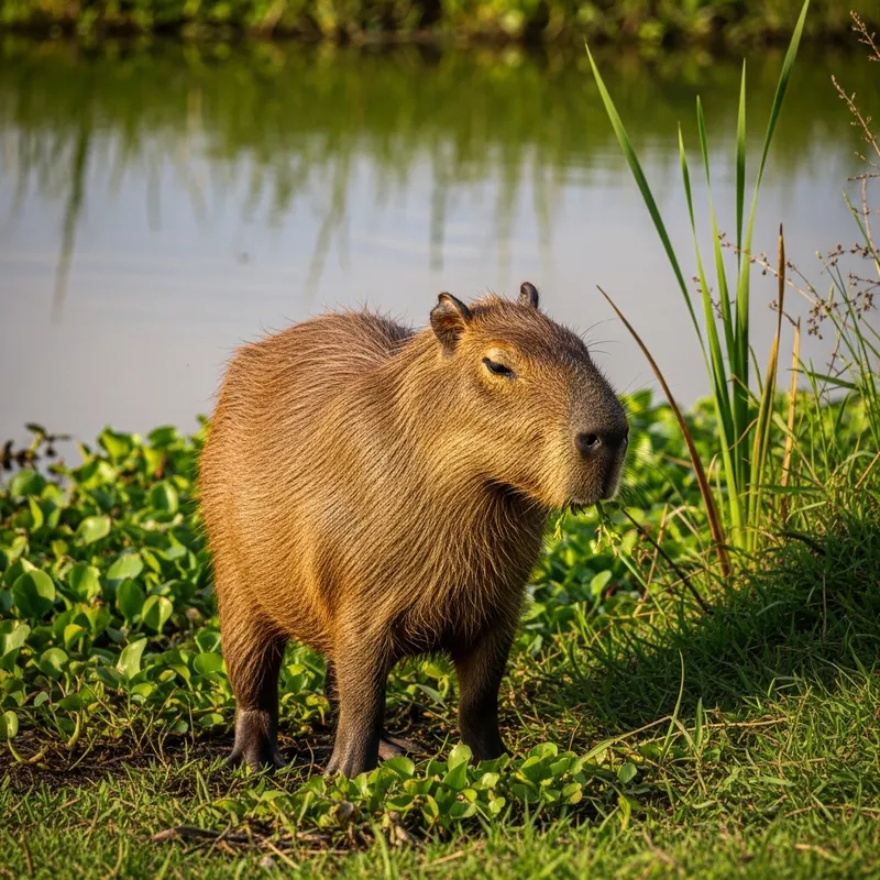 Capybara - Peaceful Rodent in Natural Habitat