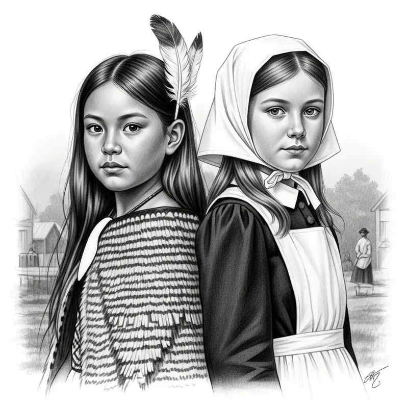 Unity of Maori and British Girls in Striking Sketch