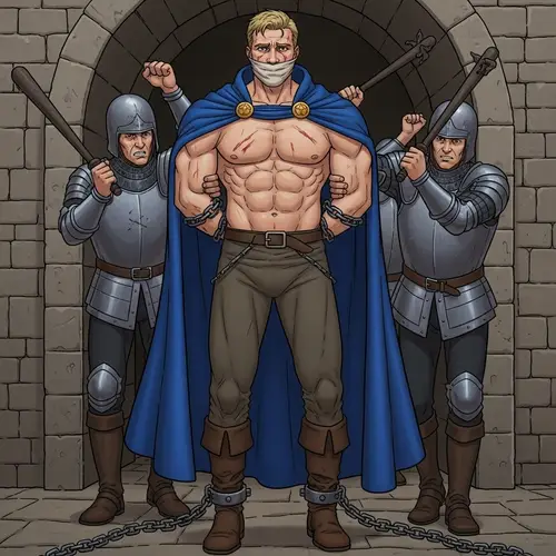 Powerful Shirtless Prince in Captivity | Strength and Vulnerability