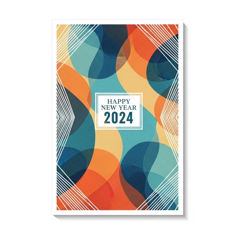 New Year Greeting Card: Design Elements & Principles 2024 New Year Greeting Card: Design Elements & Principles 2024