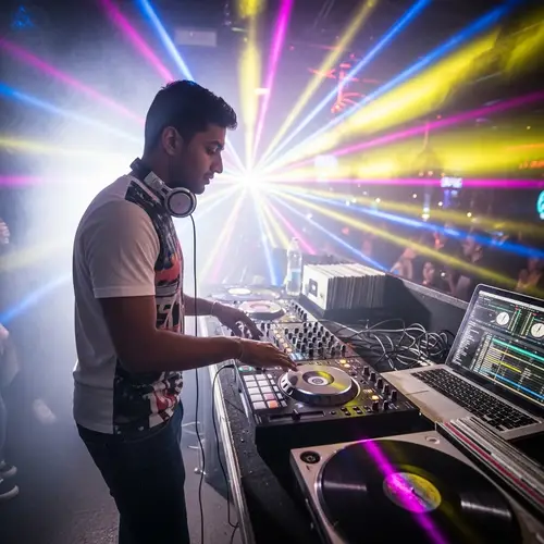 Talented South Asian DJ in Vibrant Club Environment