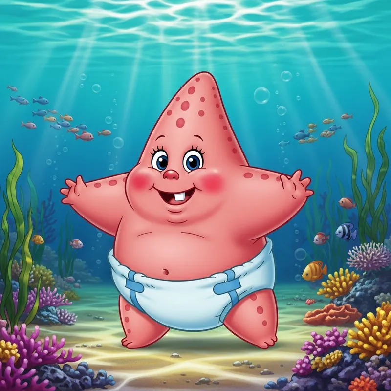 Patricio Starfish Diapered Cartoon Character