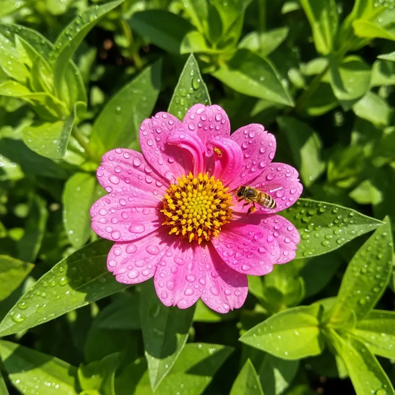 Beautiful Pink Flower in Green Garden