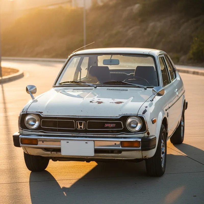 Eski Honda Araba | Vintage Model on Concrete Road