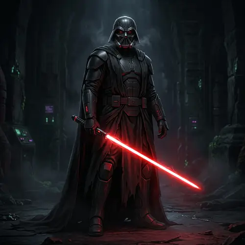 Darth Vader - Iconic Dark Lord with Red Lightsaber