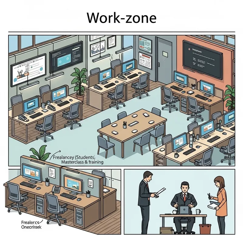 Comfortable Work-Zone: Ideal for Freelancers, Students, Meetings & Workshops