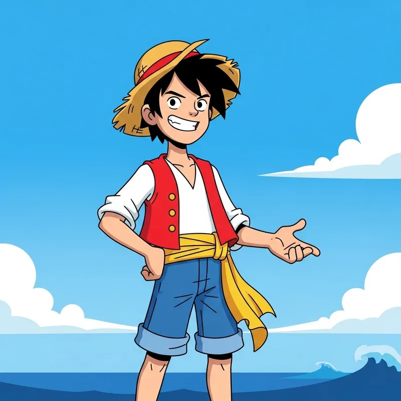 Monkey D. Luffy: Seafaring Character in Red Vest & Straw Hat
