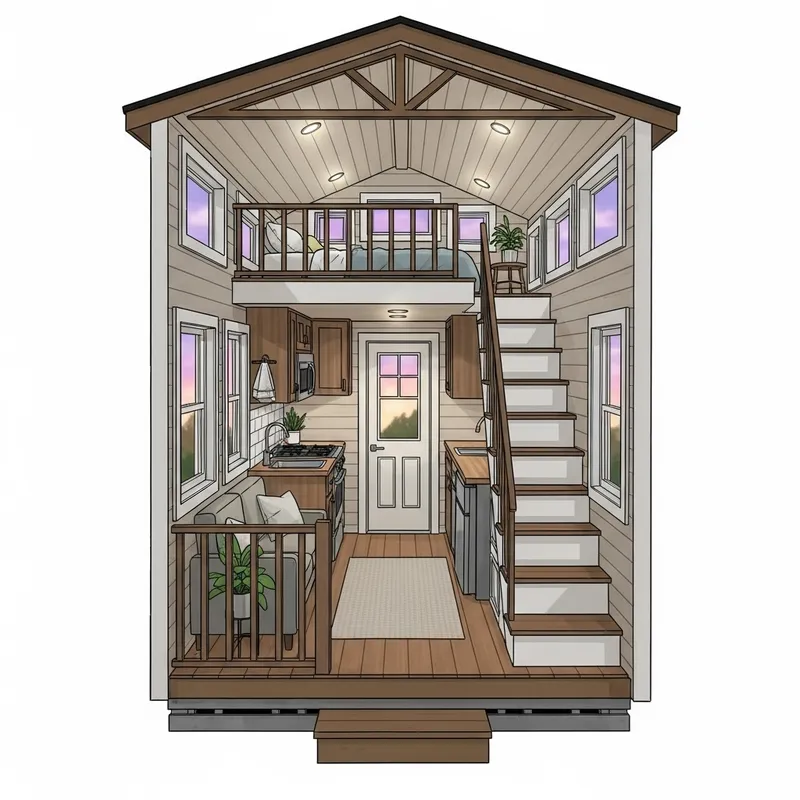 Stylish Loft Tiny House Design Stylish Loft Tiny House Design