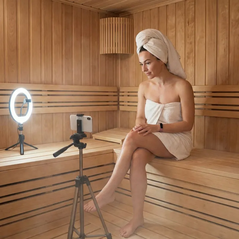 Fitness Influencer in Sauna - Ultimate Relaxation