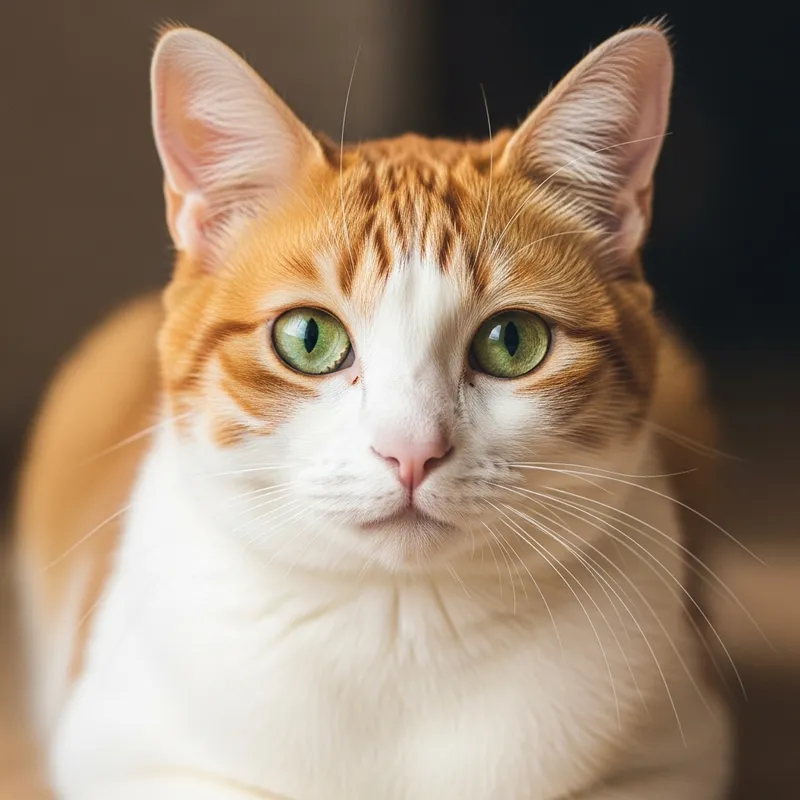 Adorable Orange and White Cat Close-up | Well-Groomed