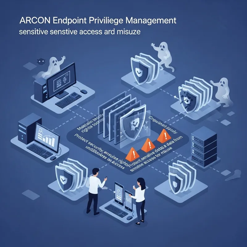ARCON Endpoint Privilege Management - Network Security Illustration