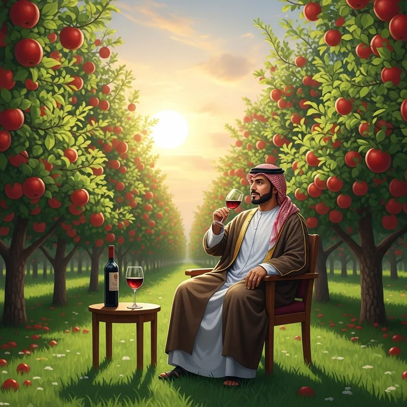 Iranian Leader in an Enchanting Apple Garden