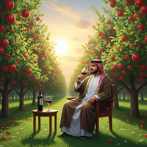 Iranian Leader in an Enchanting Apple Garden