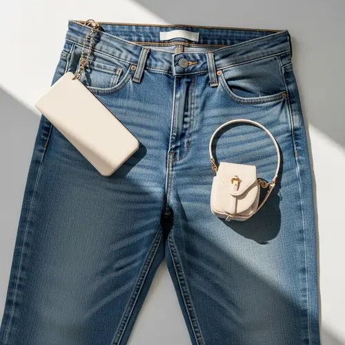 Stylish Denim Jeans Arrangement | Quality Material Showcase