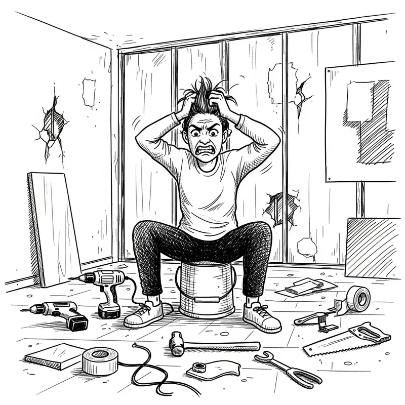 Frustrated Client in Renovation Chaos