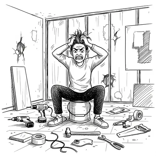 Frustrated Client in Renovation Chaos