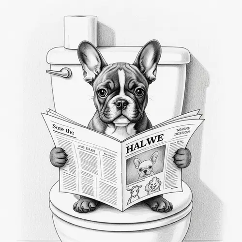 Adorable French Bulldog Puppy Sketch - Humorous Pet Portrait