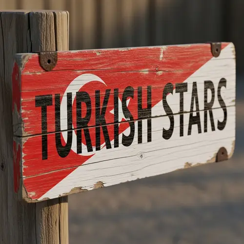 Turkish Stars Sign - Explore Red & White Antiquated Design
