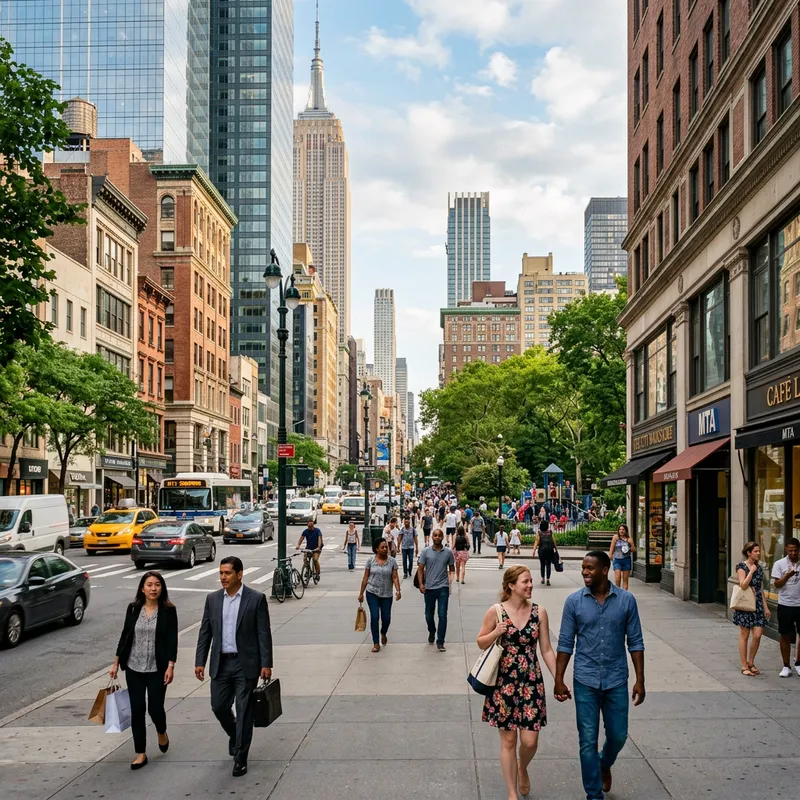 Diverse Cityscape: Stunning Skyscrapers & Vibrant Streets
